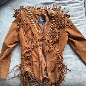 VINTAGE Brown Suede Tassel Jacket